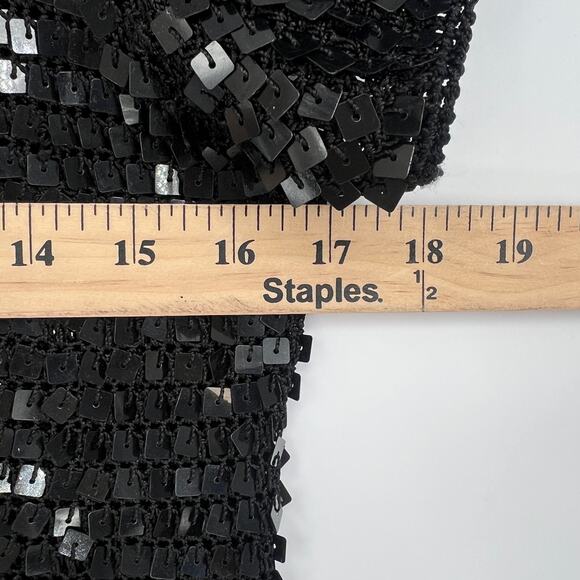 Vtg Y2K Womens Top Sequin Black Pullover Club Indie Sleaze Party Rave 90s Size S - Picture 5 of 7